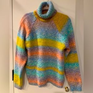 Anthropologie T.LA Rainbow Turtleneck Sweater S